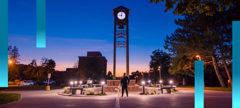 Clock tower at night.