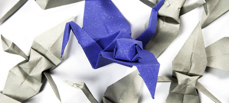 Ashutosh Tiwari holding an origami crane