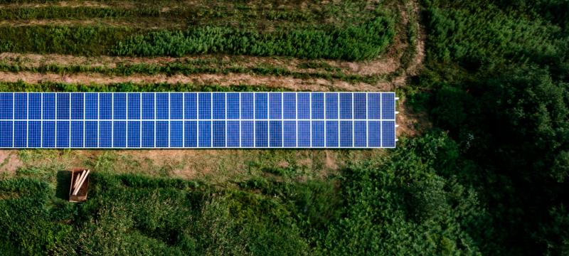 Solar panel in a field.