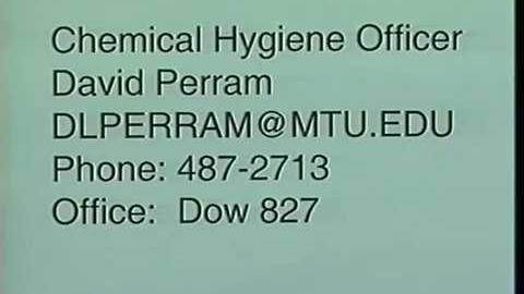 Preview image for Michigan Tech CEE Safety - Chemical Hygiene video