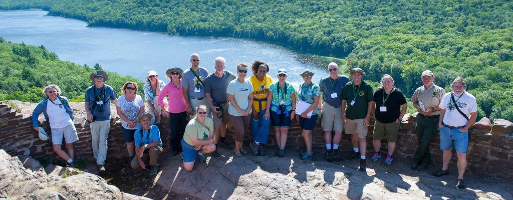 Participants in the Academy of Natural Resources North pilot program, held at the Ford Center and Forest and offered by the Michigan Department of Natural Resources in collaboration with Michigan Tech.