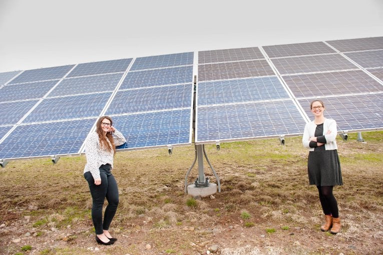 Military PV Prehoda Schelly PhD student Emily Prehoda worked with sociologist Chelsea Schelly to assess the technical and economic viability of military microgrids run on solar power.