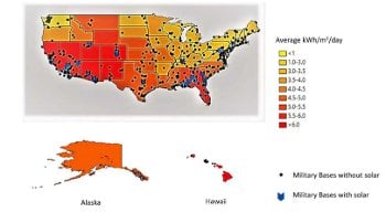 Solar has not reached full capacity across the US and many sites, including military bases, can take advantage of the technology to improve grid security. 