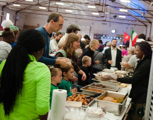 Tastes of many nations draw crowds to Dee Stadium after the Parade of Nations.