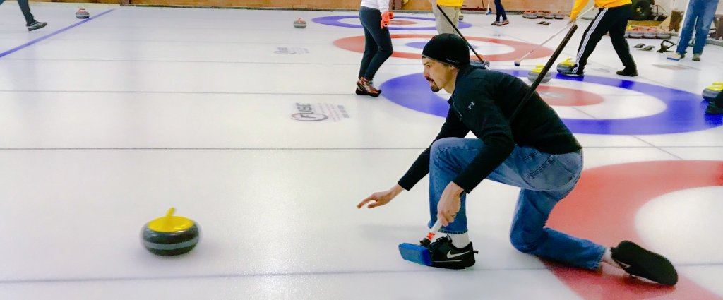 A Michigan Tech alumnus launches the granite curling stone