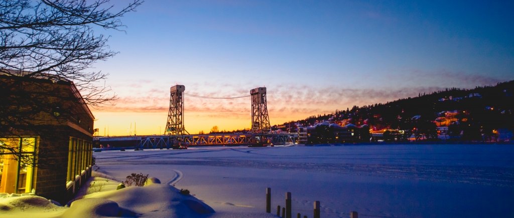 Houghton lift bridge at sunrise