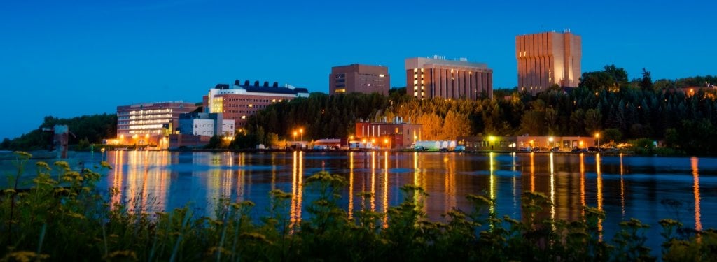 Michigan Tech campus at night