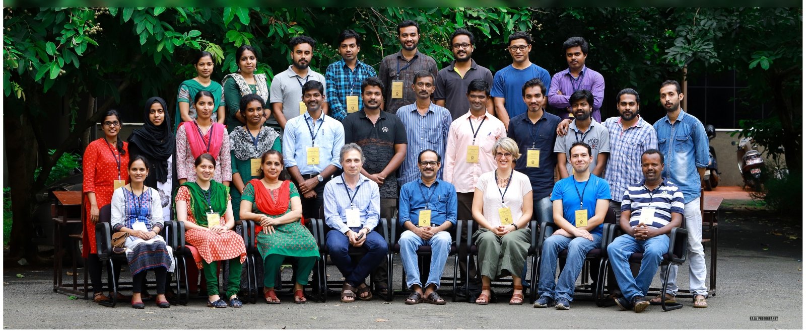 Claudio and Lynn Mazzoleni (front) with NIT students in Calicut, India.