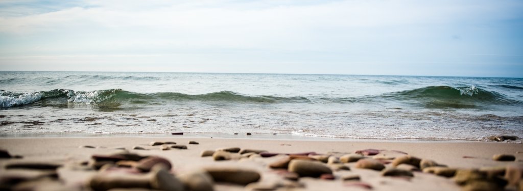 Waves at a Lake Superior beach.