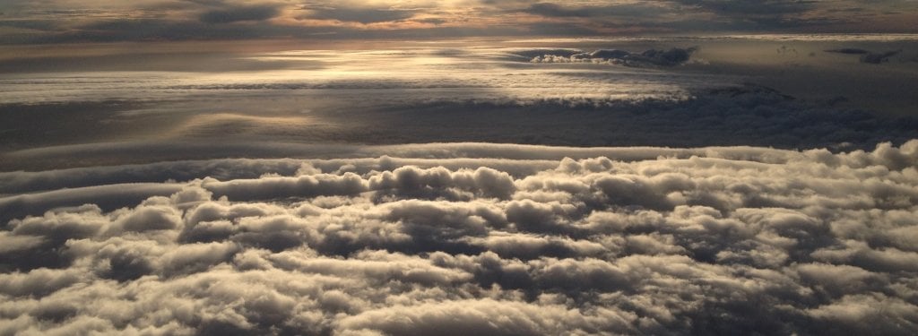 Layers of clouds in the sky.