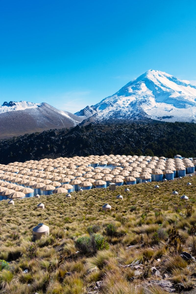 mountains rise above the HAWC observatory