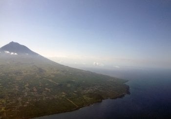 Pico Mountain next to the Atlantic Ocean.