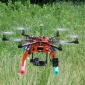 flying drone with six blades