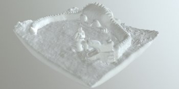 A 3D represtation of a snow statue