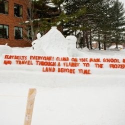 Delta Zeta & Delta Upsilon Statue.