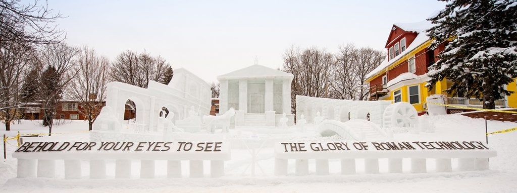 Large snow statue