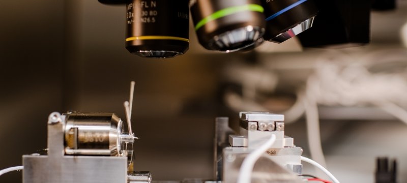 microscope lens and lithium battery prototype 