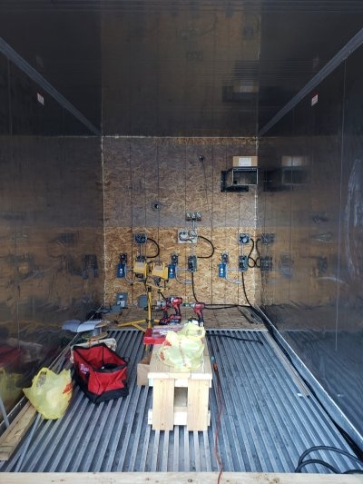 electrical side of MTU Sanitizer shipping container