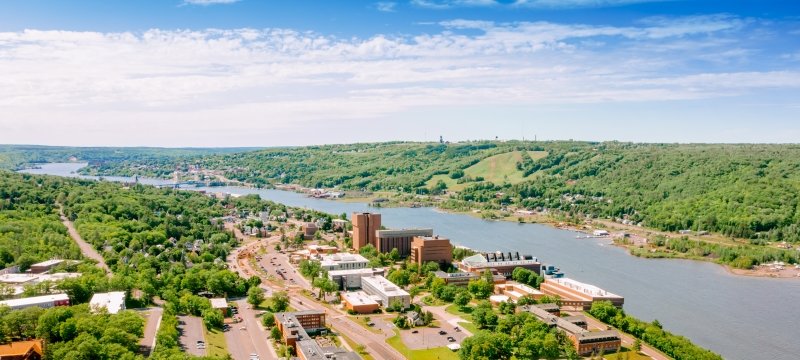 Aerial shot of the Michigan Tech campus