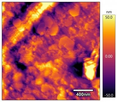 Bright colors from microscopy show the shape of minerals.