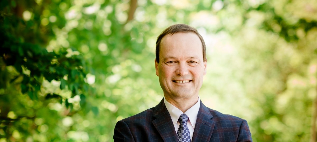 Outdoor headshot of Provost Andrew Storer