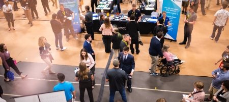 Students at Michigan Technological University Career Fair meet employers in the Student Development Complex and prepare for jobs of the future.