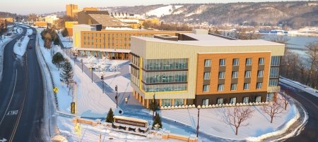 The new residence hall will serve as the east gateway to Michigan Tech and the Copper Country.