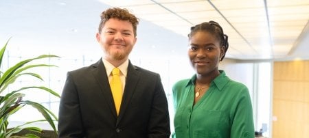 Michigan Techâ€™s student speakers for Spring Commencement, undergraduate Anderson Piercey and graduating Ph.D. student Tinu-Ololade Folayan, will be joined by alumna Julie Fream. All three are ready to offer words of encouragement and inspiration to fellow Huskies heading into their next life chapters.