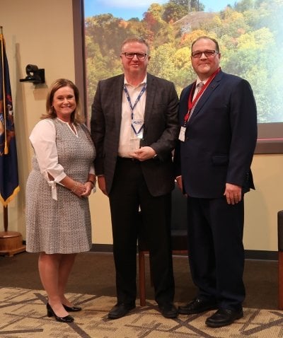 ITC President and CEO Linda Apsey, Jon Jipping, and David Lawrence, Michigan Tech’s vice president for Global Campus and continuing education