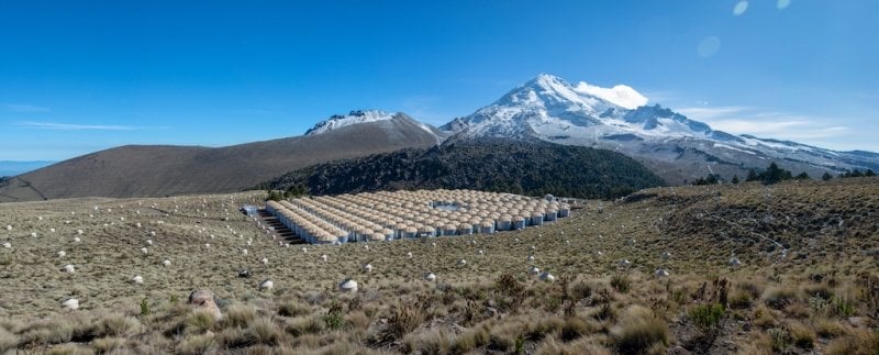 The HAWC observatory where astrophysicists measure some of the highest-energy gamma rays in the galaxy.