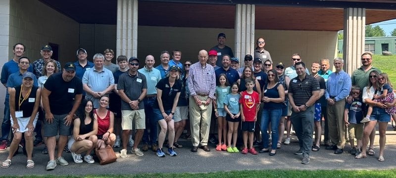 Alumni, Michigan Tech leadership, and the co-benefactor of the Pavement Enterprise Team and Thompson Scholars program reunite at the Hancock Beach Pavilion for a celebration in the summer, in conjunction with Michigan Tech Alumni Reunion.