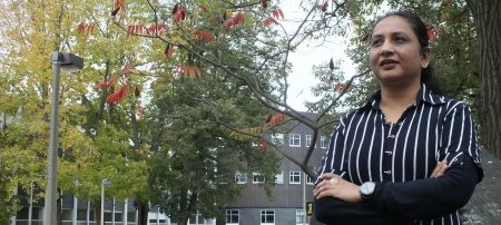 Neetu Goel’s home base at Michigan Tech is the physics department. Goel says one of the most challenging aspects of her decision to pursue a Fulbright was leaving her family for six months. Knowing they support her and are proud of her is reassuring — as are regular check-ins via Zoom.