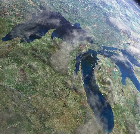 The Great Lakes as seen from space.       Photo by Mark Albert