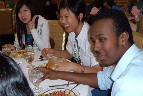 Sampling ethnic cuisine at the International Food Festival 
