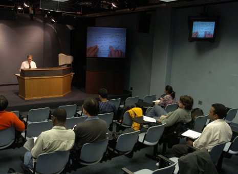 Bruce Mork leading a distance-learning course in power systems engineering