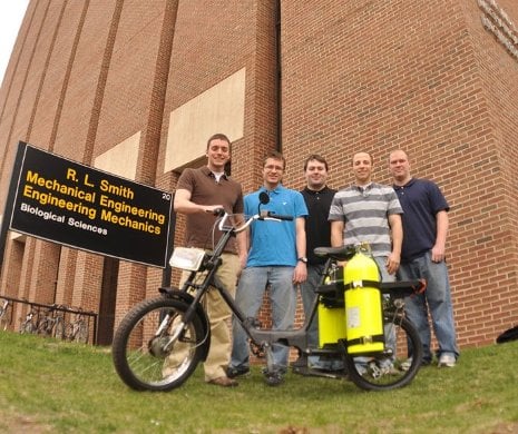 Moped Senior Design team members Andrew Bomstad, Ben Vindedahl, Adam Bieber, Jared Recker and Josh Schmidt