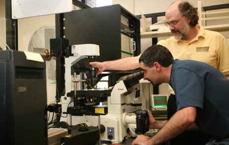 Jeff Allen and PhD student Ezequiel Medici are conducting fuel cell research that won them the first Bhakta Rath Research Award.