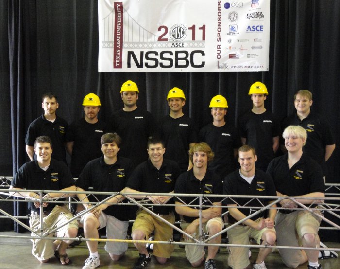 Michigan Tech's team at the 2011 National Student Steel Bridge Competition