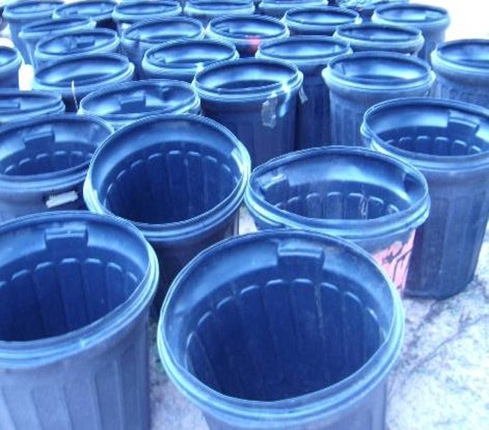 Trashcans to be filled for test.