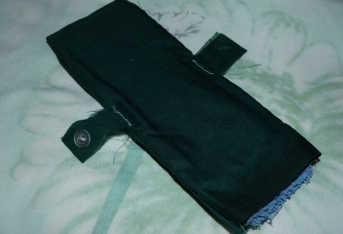 A reusable pad hand-made from toweling.