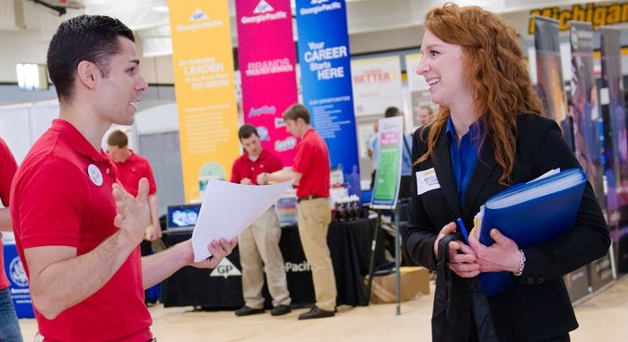 Interviewing with Target at last spring's Career Fair.