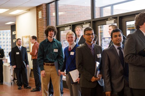 Students waiting to connect at Career Fair