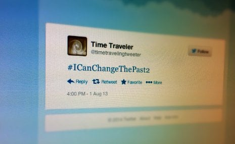 Just imagine . . . Physics professor Robert Nemiroff never really expected to see a tweet like this, but he and his students definitely enjoyed their efforts to find evidence of time travel on the Internet. Quentin Franke photo