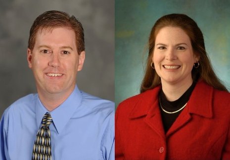 Scott Miers and Tess Ahlborn, recipients of Michigan Tech's 2014 Distinguished Teaching Awards.