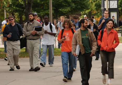 Students on Campus Michigan Tech provides a good education for students from a variety of backgrounds.