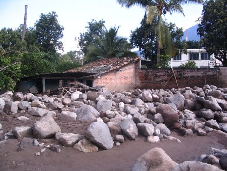 Eruptions are not the only danger on volcano slopes, landslides are a major geohazard as well.   Credit: Jose Fredy Cruz