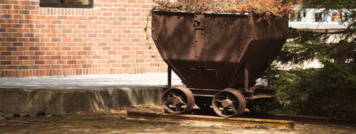 Rail car on campus.