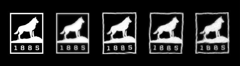 YIP Huskies Distortion takes many forms: the turbulence in the second logo is ten times greater than the rest but is isoplanatic; the rest of the blurred logos show anisoplanatism shifting from low to high to extreme levels.