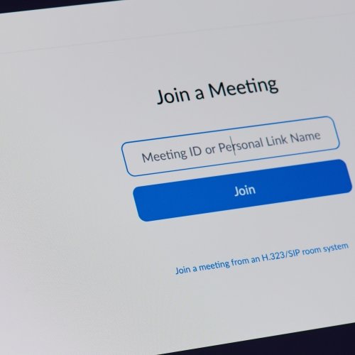 Zoom join a meeting screen on a laptop computer