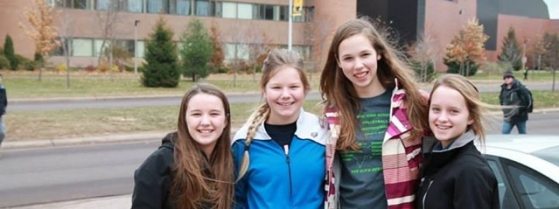 GEAR UP students posing for a photo outside.